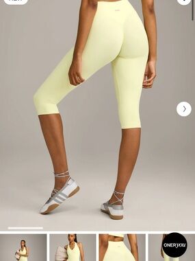 Oner Active Lemon Yellow Capri Leggings